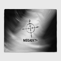 Плед Megadeth glitch на светлом фоне