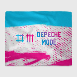 Плед Depeche Mode neon gradient style: надпись и символ