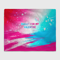 Плед Bullet For My Valentine neon gradient style: симво