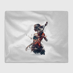 Плед Девушка со скрипкой абстракция