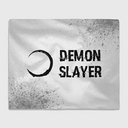 Плед Demon Slayer glitch на светлом фоне: надпись и сим