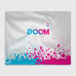 Плед Doom neon gradient style: символ сверху