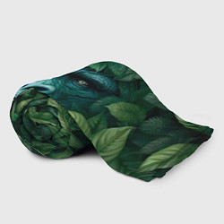 Плед флисовый Горилла в кустах джунгли, цвет: 3D-велсофт — фото 2