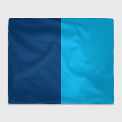 Плед флисовый Двуцветный синий, цвет: 3D-велсофт
