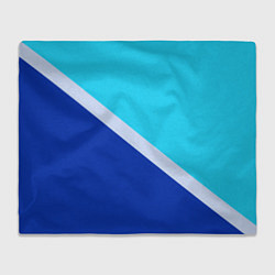 Плед флисовый Двуцветный голубой, цвет: 3D-велсофт