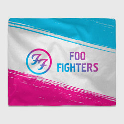Плед Foo Fighters neon gradient style: надпись и символ
