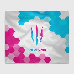 Плед флисовый The Witcher neon gradient style, цвет: 3D-велсофт