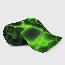 Плед флисовый CS GO зеленые кислотные плиты, цвет: 3D-велсофт — фото 2