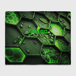 Плед флисовый CSGO green abstract, цвет: 3D-велсофт