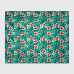 Плед флисовый Летние цветочки паттерн, цвет: 3D-велсофт