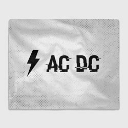Плед AC DC glitch на светлом фоне: надпись и символ