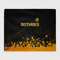 Плед флисовый Disturbed - gold gradient: символ сверху, цвет: 3D-велсофт