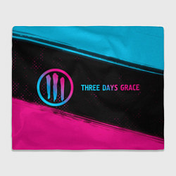 Плед Three Days Grace - neon gradient: надпись и символ