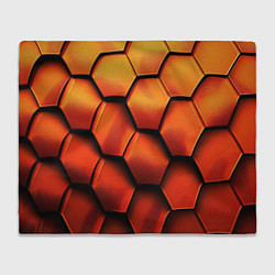 Плед флисовый Объемные оранжевые плиты, цвет: 3D-велсофт