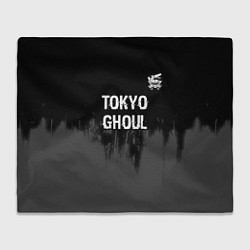 Плед флисовый Tokyo Ghoul glitch на темном фоне: символ сверху, цвет: 3D-велсофт