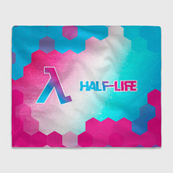 Плед Half-Life neon gradient style: надпись и символ