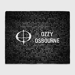 Плед Ozzy Osbourne glitch на темном фоне: надпись и сим