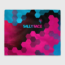 Плед Sally Face - neon gradient: символ сверху