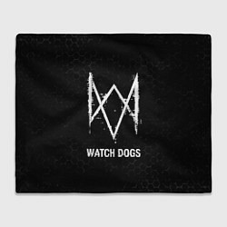 Плед флисовый Watch Dogs glitch на темном фоне, цвет: 3D-велсофт
