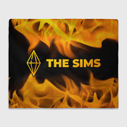 Плед The Sims - gold gradient: надпись и символ