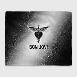 Плед флисовый Bon Jovi glitch на светлом фоне, цвет: 3D-велсофт