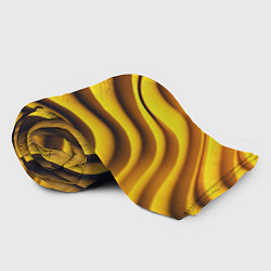 Плед флисовый Желтые абстрактные полосы, цвет: 3D-велсофт — фото 2