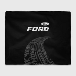 Плед Ford speed на темном фоне со следами шин: символ с