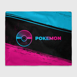 Плед Pokemon - neon gradient: надпись и символ