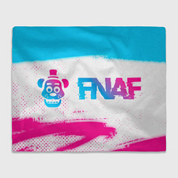 Плед флисовый FNAF neon gradient style: надпись и символ, цвет: 3D-велсофт