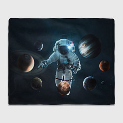 Плед флисовый Космонавт планеты, цвет: 3D-велсофт