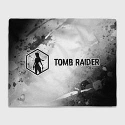 Плед Tomb Raider glitch на светлом фоне: надпись и симв