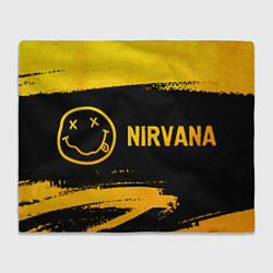 Плед флисовый Nirvana - gold gradient: надпись и символ, цвет: 3D-велсофт