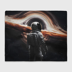 Плед флисовый Черная дыра - космонавт, цвет: 3D-велсофт