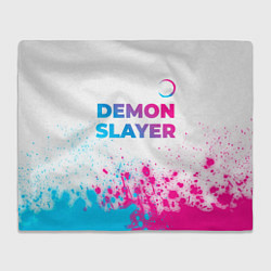 Плед Demon Slayer neon gradient style: символ сверху