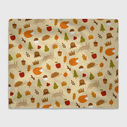 Плед флисовый Паттерн - осень, цвет: 3D-велсофт