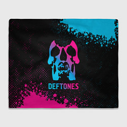 Плед флисовый Deftones - neon gradient, цвет: 3D-велсофт