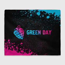 Плед Green Day - neon gradient: надпись и символ
