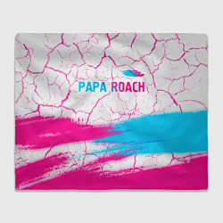 Плед Papa Roach neon gradient style: символ сверху