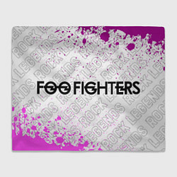 Плед флисовый Foo Fighters rock legends: надпись и символ, цвет: 3D-велсофт
