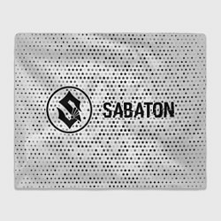Плед Sabaton glitch на светлом фоне: надпись и символ