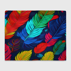 Плед флисовый Яркие перья, цвет: 3D-велсофт