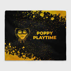 Плед Poppy Playtime - gold gradient: надпись и символ