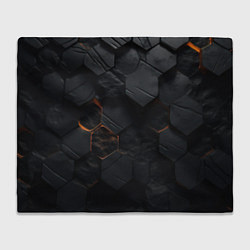 Плед флисовый Черные неоноыве плиты, цвет: 3D-велсофт