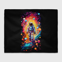 Плед флисовый Астронавт на прогулке, цвет: 3D-велсофт