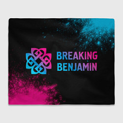 Плед Breaking Benjamin - neon gradient: надпись и симво