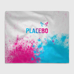 Плед флисовый Placebo neon gradient style: символ сверху, цвет: 3D-велсофт