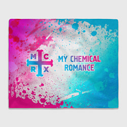 Плед My Chemical Romance neon gradient style: надпись и