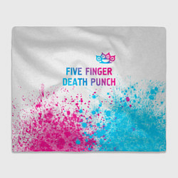 Плед Five Finger Death Punch neon gradient style: симво