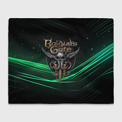 Плед флисовый Baldurs Gate 3 dark green, цвет: 3D-велсофт