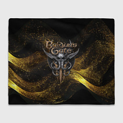 Плед Baldurs Gate 3 logo gold black
